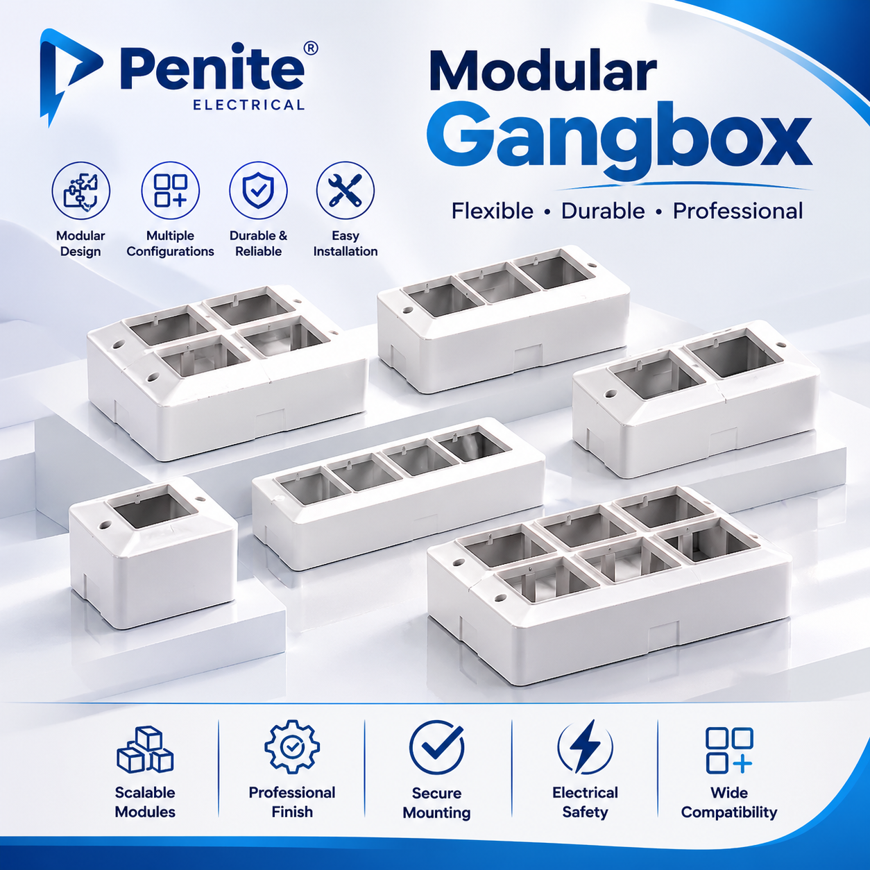 Penite Modular Gang Box Without Silverline